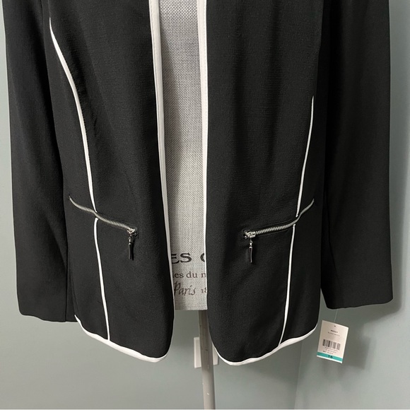 TANJAY black and white open front Blazer women’s size 14 NWT office wear - Picture 3 of 11